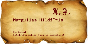 Margulies Hilária névjegykártya